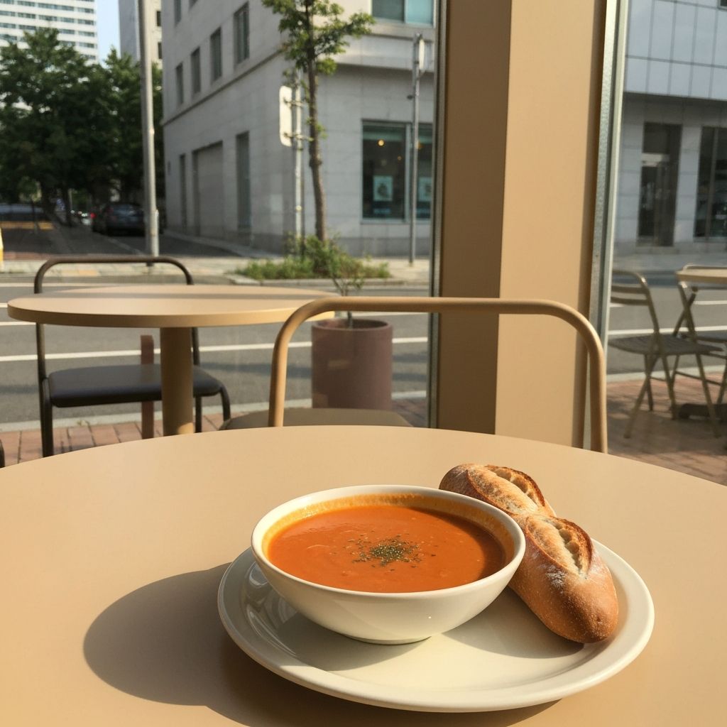 Simple meal at a cafe